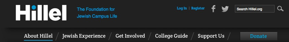 Hillel: The Foundation for Jewish Campus Life Headbar