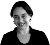 Black and white image of Idit Klein smiling.
