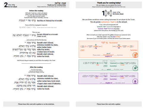 Gender-Inclusive Aliyah Cards