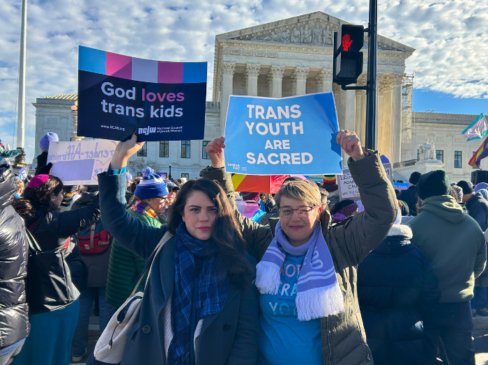 Protesters rally as supreme court considers gender-affirming care: ‘This is about human beings’