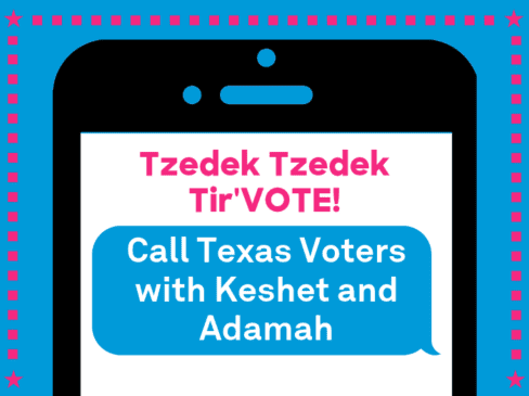 10/22 – Phonebank to Contact Voters in Texas with Adamah and Keshet